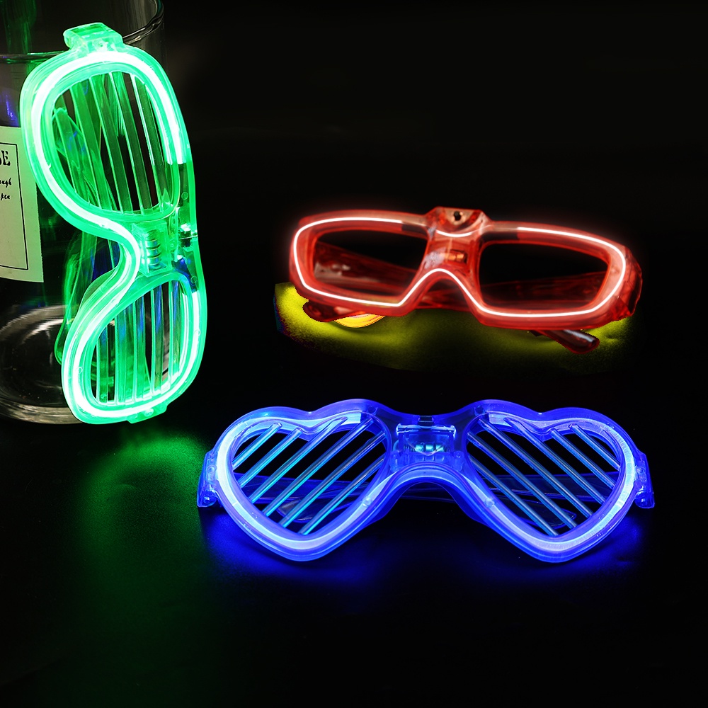 [ 1Pair Stylish LED Glow Cold Light Glasses  Luminous Glasses Party Decoration Eyes Glasses  Cosplay Festival  Glasses ]