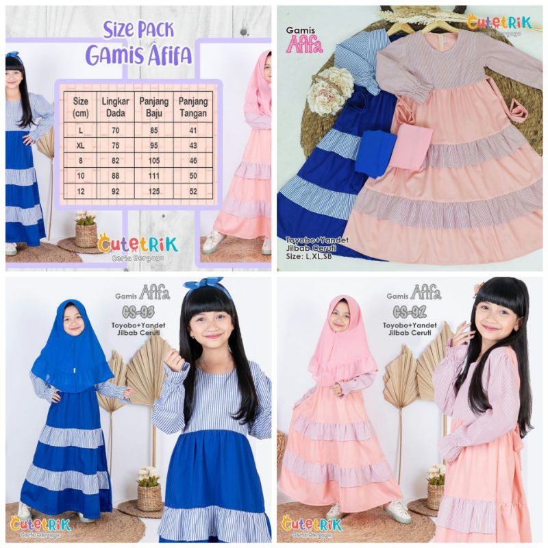 Cutetrik Gamis Anak Perempuan Baju Muslim Anak Perempuan