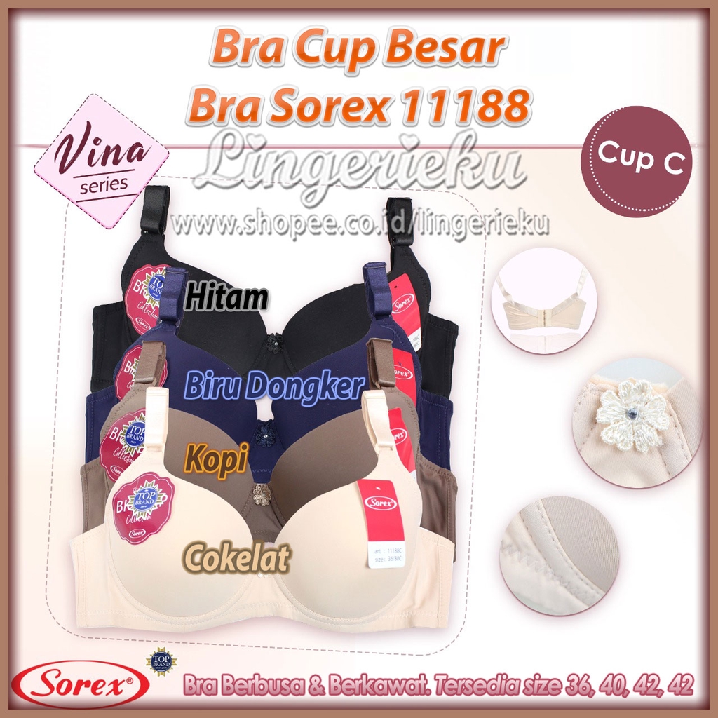 Sorex 11188 BH Bra Wanita Cup Besar Setara Cup C Busa Tipis Berkawat