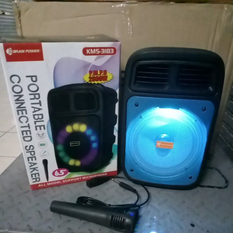 speaker bluetooth portable KMS 3383 brain power 6,5inch