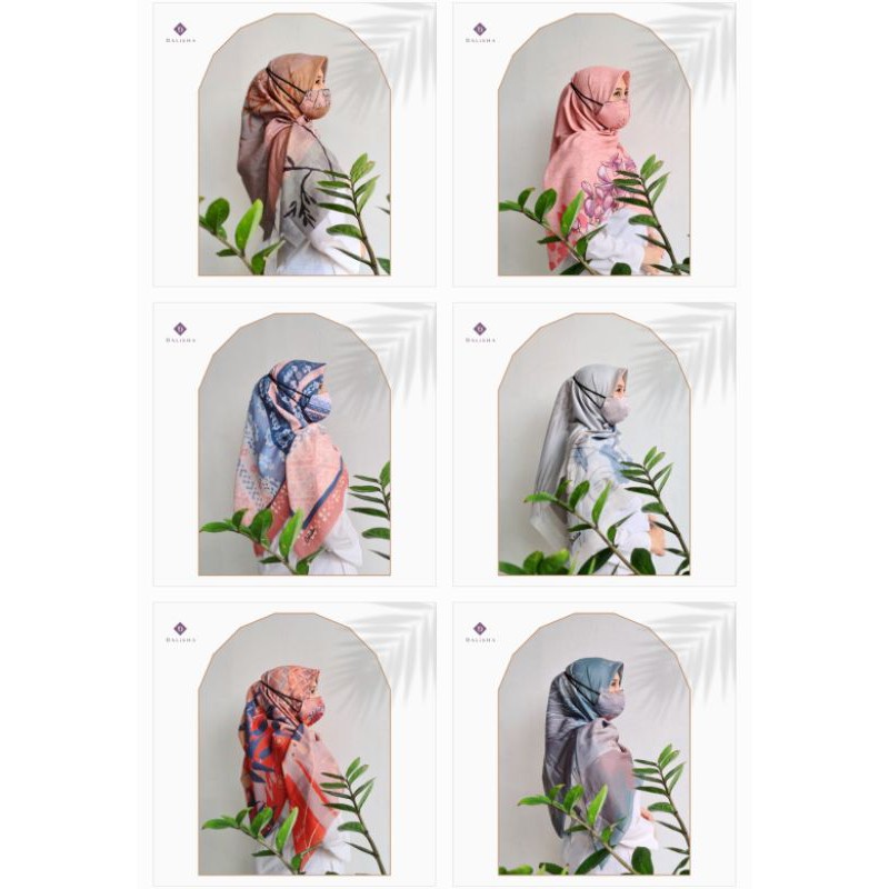 Alisha set [hijab voal printing + masker headloop]