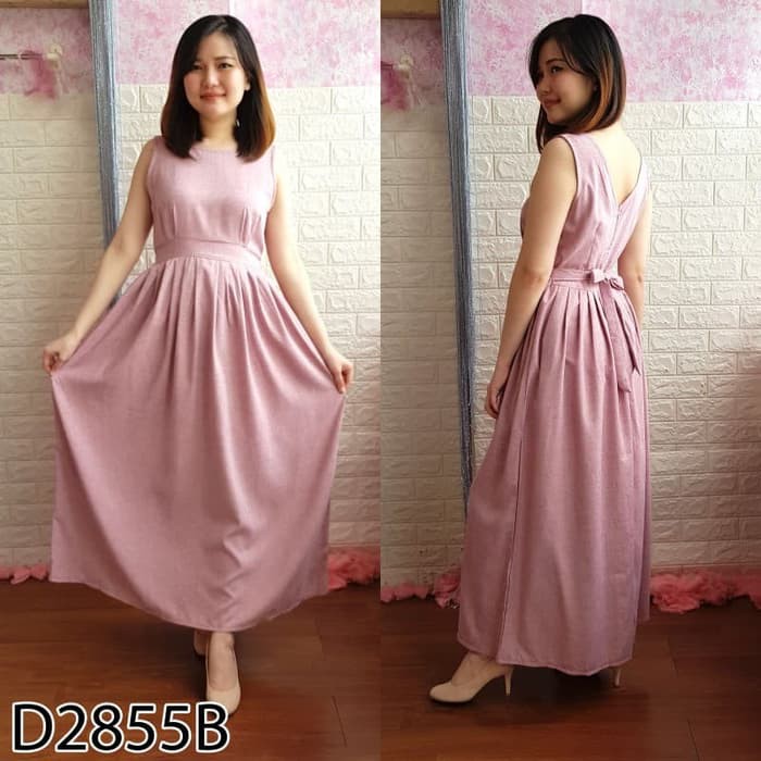 Setelan Midi Party Dress Pesta Brokat Biru Formal Wanita Import  7054HD Dress Panjang Wanita Casual