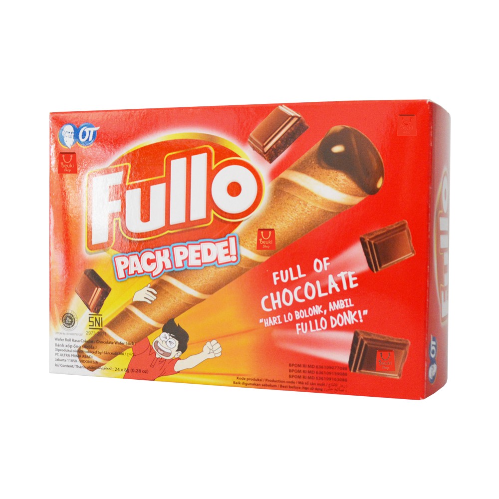 

Fullo Chocolate Pack Pede Wafer Roll Yang Bakalan Bikin Hari Lo Ga Bolong - 24pcs x 8gr