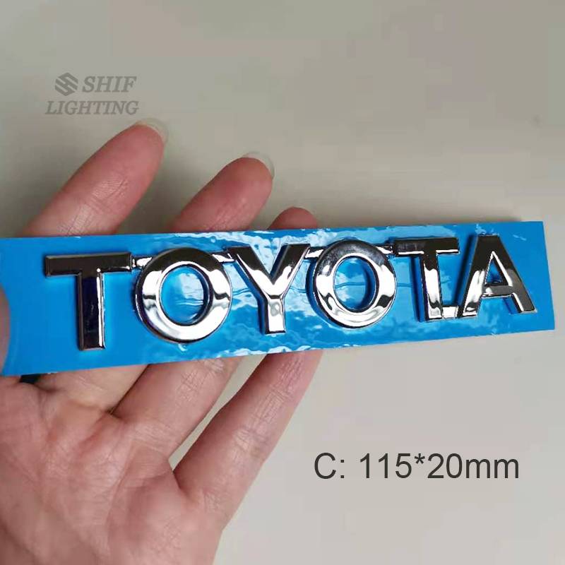 1Pc Stiker Emblem / Badge Motif Tulisan TOYOTA Bahan ABS Untuk Dekorasi Mobil