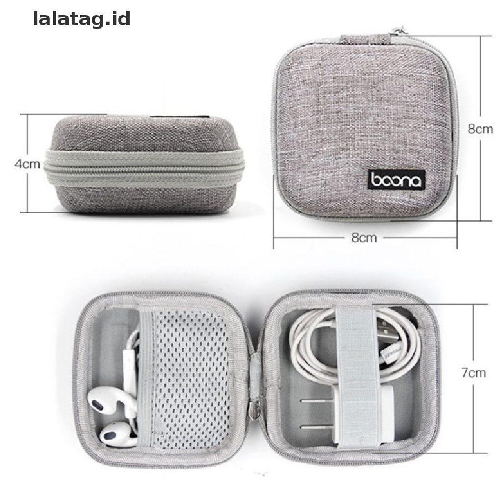 (Flyag) Tas Hard Case Cover Proteksi Kabel Data / Earphone / Gadget Digital