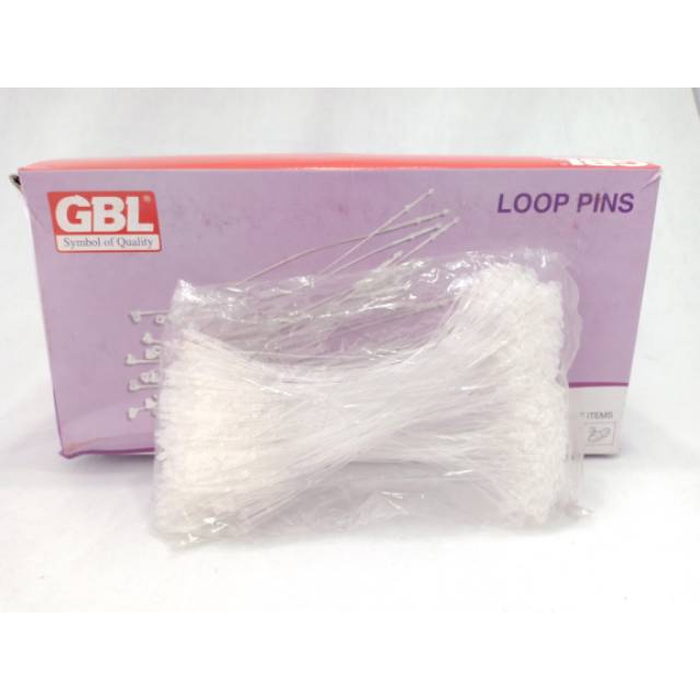 Loop pin / loopin / string pin / strimpin GBL (isi 500) putih