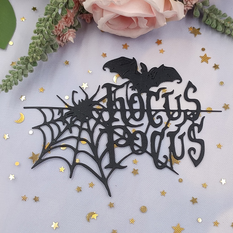 Cetakan Stensil Cutting Dies Motif Kelelawar Halloween Bahan Metal Untuk Scrapbook / Craft DIY