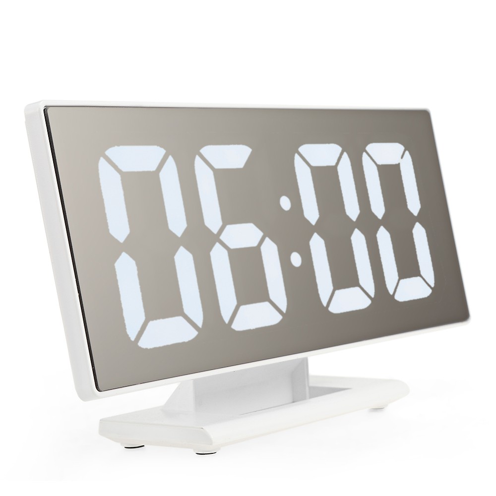 Jam Meja Digital Led Weker / Digital Alarm Clock Mirror DS-3618L White