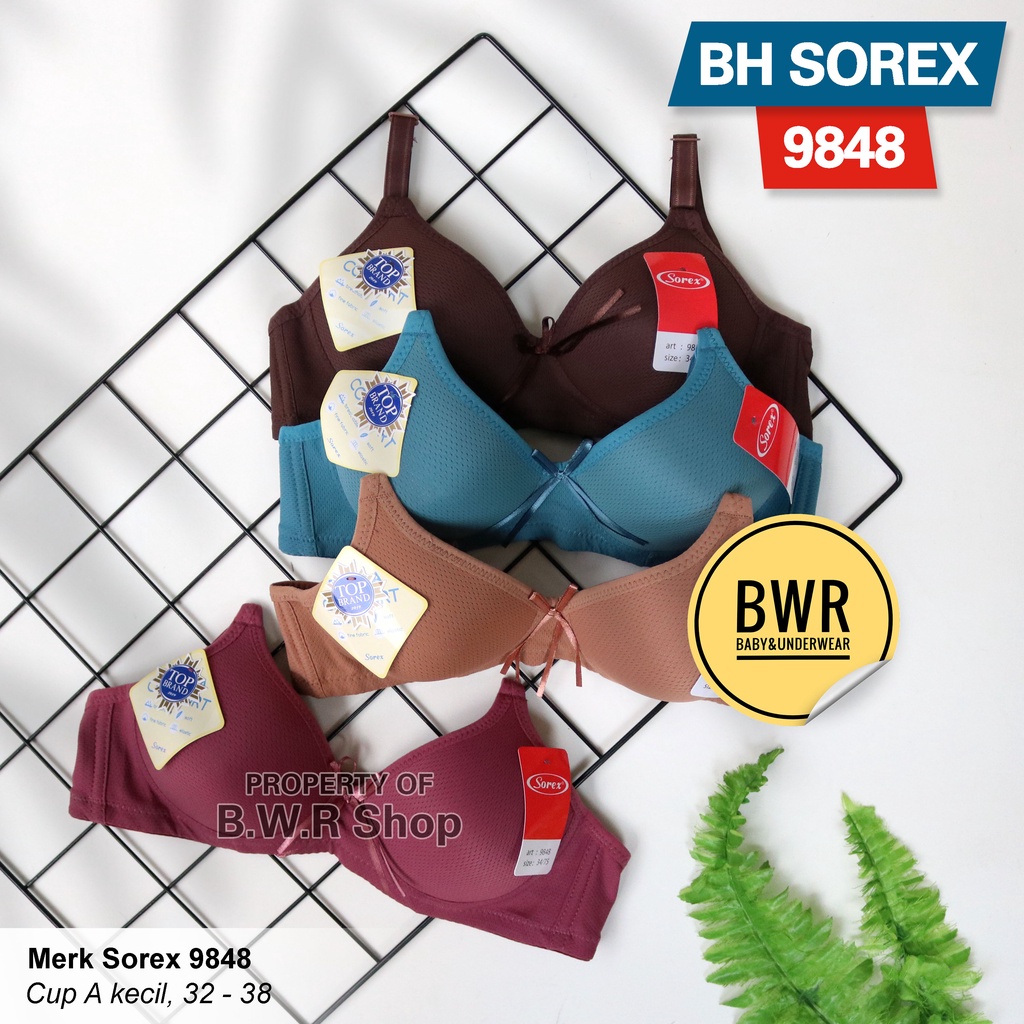 Pilih Warna Bra Sorex 11107  Bh / Bra Wanita Tanpa Kawat Busa Tipis T-Shirt Kancing 2 - Bwr