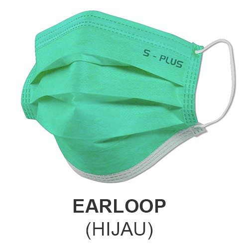Face Mask S-Plus 3ply Masker Earloop