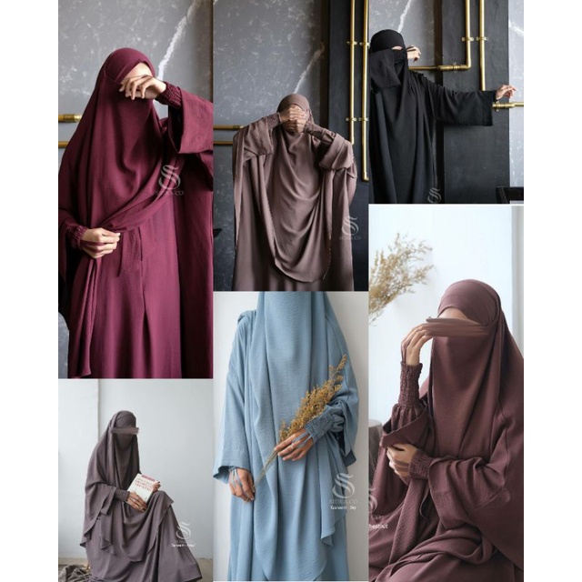 Terbaru Abaya set Khimar Tasneem by Sidra