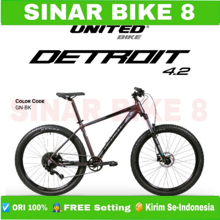 Sepeda Gunung Ukuran 27.5 Inch MTB UNITED DETROIT 4.2 Alloy 10 Speed Hidrolik