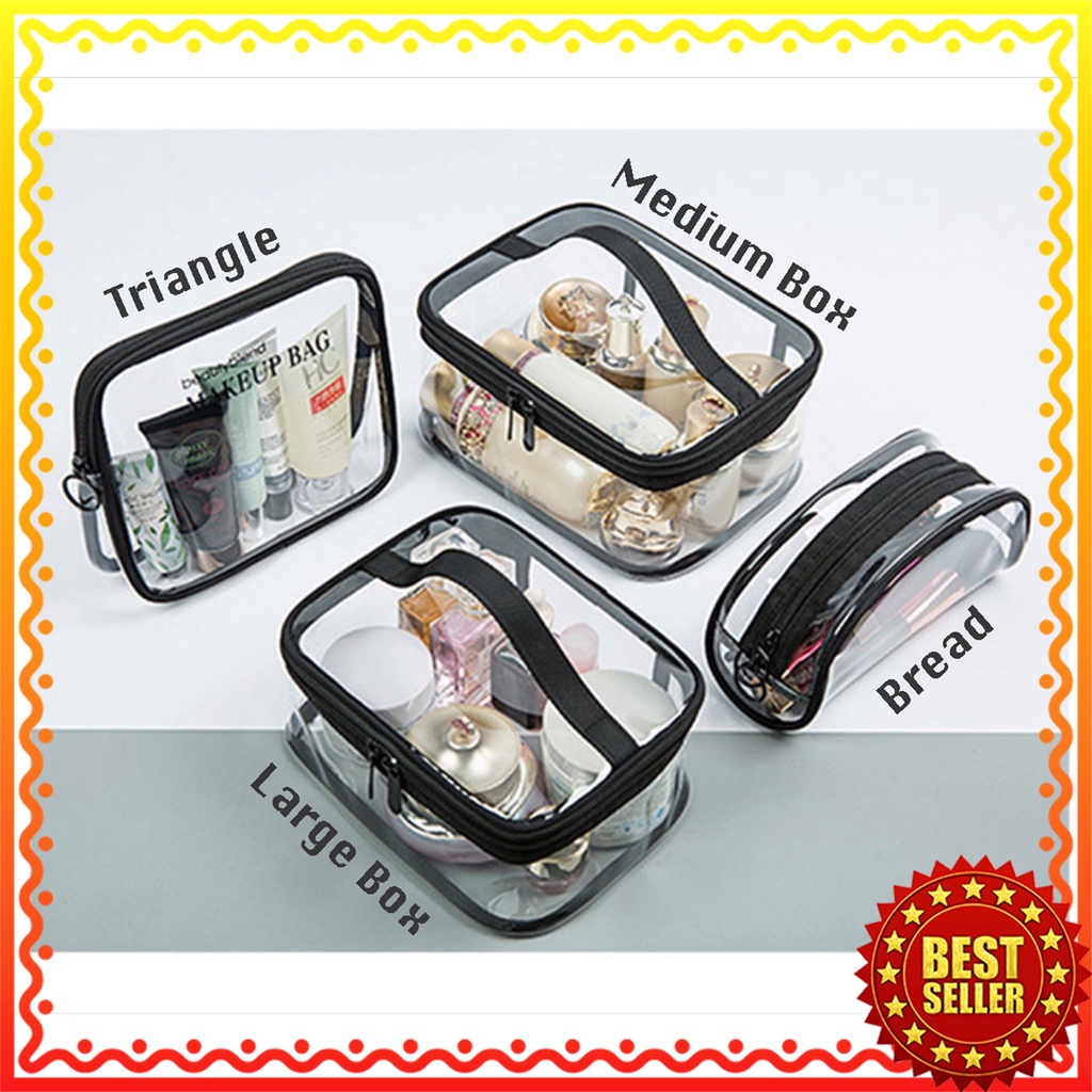 WRF46 Tas Clear Cosmetic Bag Transparant PVC Waterproof Travel Multifunction Bag TKM