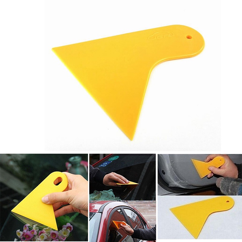 % In stock% Squeegee Aplikator Stiker Mobil Ujung Felt Lembut Warna Kuning