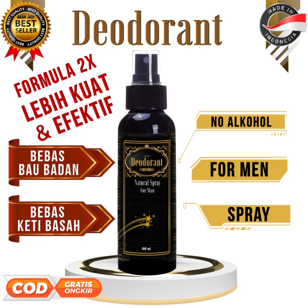 Deodorant Spray For Men Penghilang Bau Badan Ampuh Ketiak Kering No Alkohol Pencerah Ketiak Hitam No Parfume