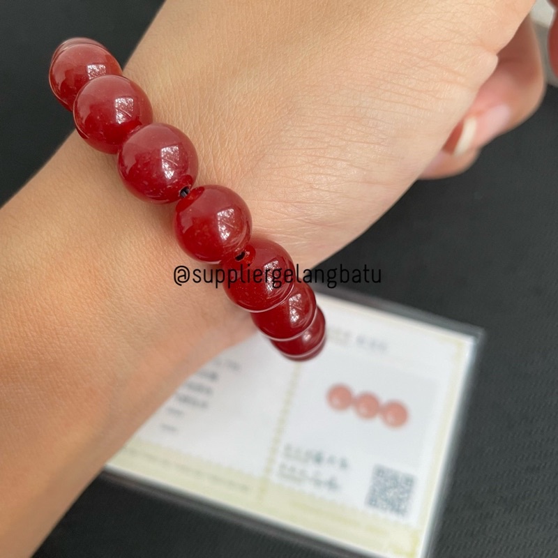 GELANG GIOK MERAH ASLI TIONGKOK BERSERTIFIKAT GELANG HOKI