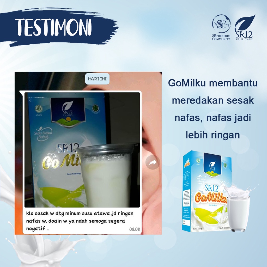 GO MILKU SUSU SR12 ETAWA HALAL TERBAIK / SUSU KAMBING GOMILKU KUALITAS PREMIUM / GOAT MILK SUSU BUBUK BPOM / SUSU KAMBING MENINGKATKAN KESEHATAN &amp; IMUN TUBUH / SUSU PROGRAM KEHAMILAN / ASI BOOSTER / SUSU KESEHATAN &amp; MEMBANTU MENYEMBUHKAN BERBAGAI PENYAKIT