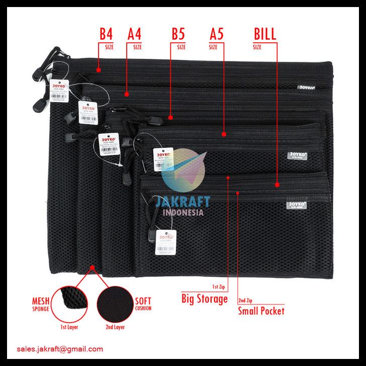 

Zipper Document Bag B4 Joyko Dcb-49 Laptop Buku Dokumen File F4 & A4