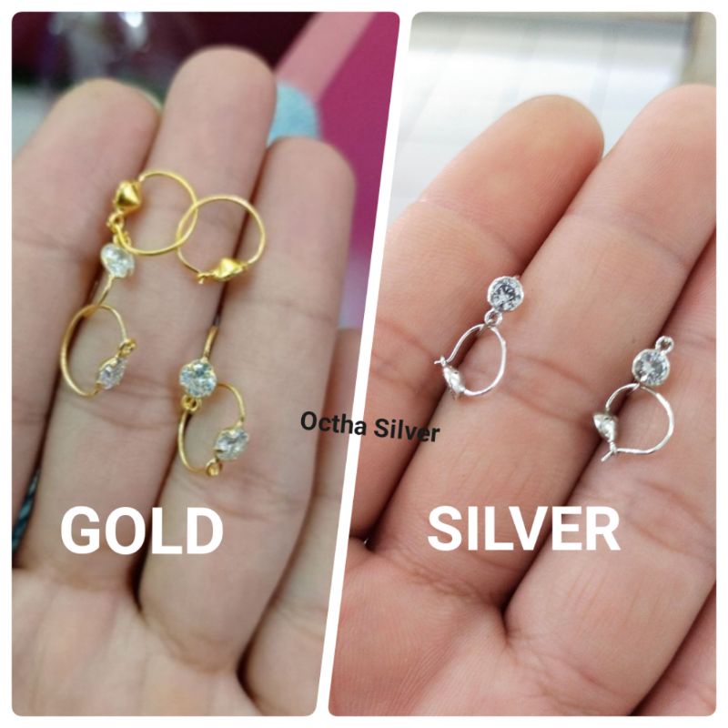 ANTING ANAK DAN BAYI PERAK 925 LAPIS MAS 24K