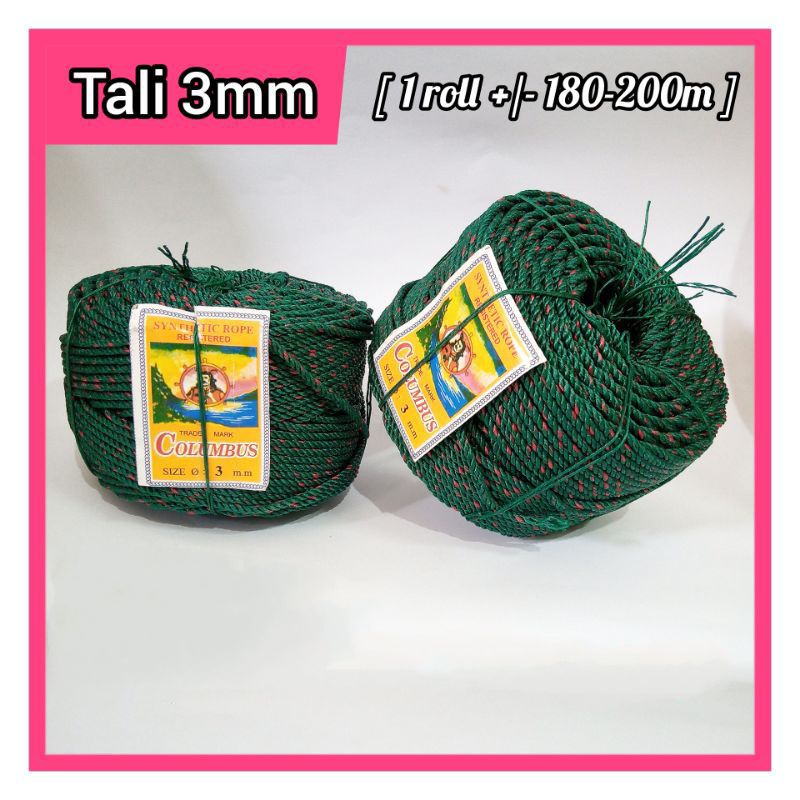 TALI TAMBANG PLASTIK KECIL/ TALI TAMBANG 3MM / TALI TAMBANG TERPAL / TALI PROYEK / TALI TAMBANG HTBM