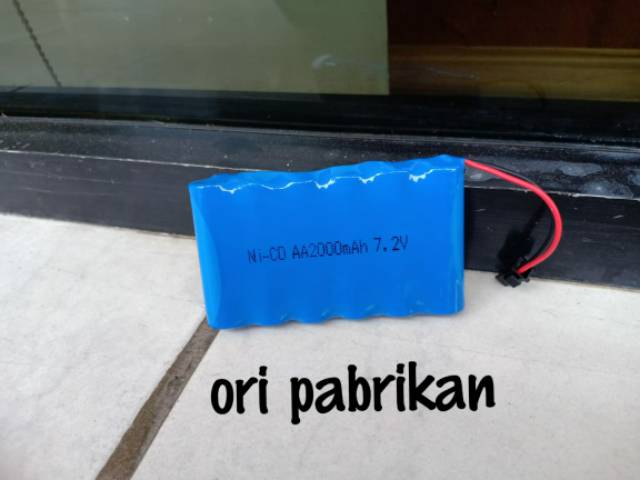 BATERAI MOBIL REMOT RC 7,2V SOCKET HITAM 1000mAh BATERE MAINAN REMOTE CONTROL