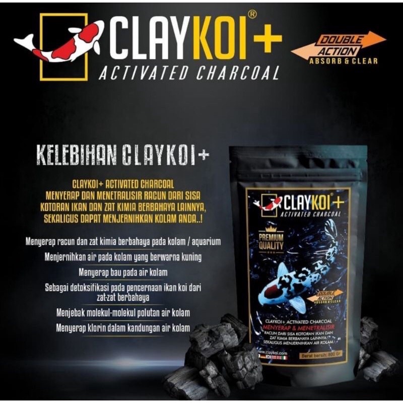 Clay Koi Plus/ClayKoi Plus Hitam Mineral dan Penjernih Kolam/Aquarium 250gr