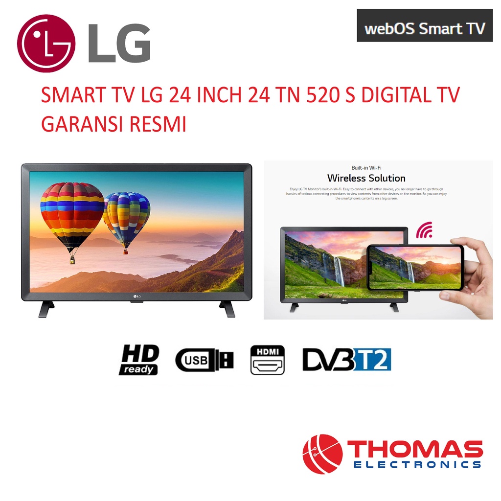 SMART TV LG 24 INCH 24 TN 520 S DIGITAL TV GARANSI RESMI