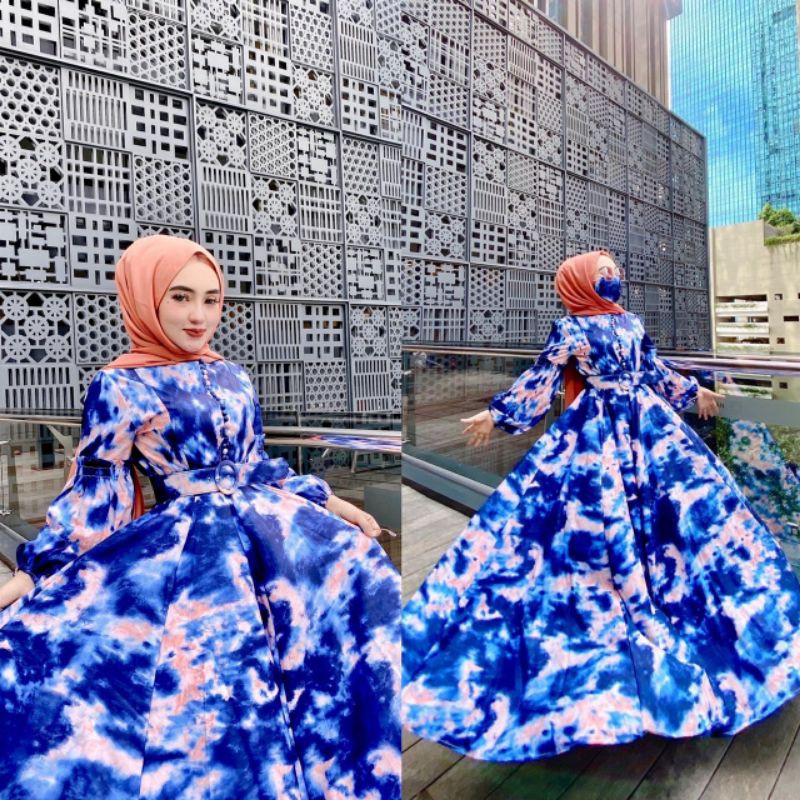 ( BISA COD ) NEW DRESS TIE DYE ORI SHELLASAUKIA AGEN GRESIK GRATIS ONGKIR EXTRA