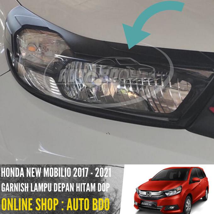 Aksesoris Perlengkapan Mobil Garnish Lampu Depan Headlamp Hitam Doff New Mobilio 2017-2019