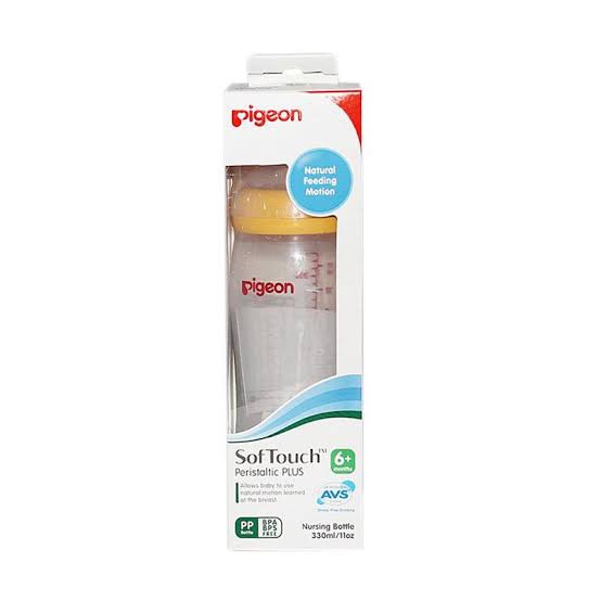 Botol Susu Asi Bayi Pigeon Peristaltic Plus Wide Neck Wideneck Bottle 330 ml