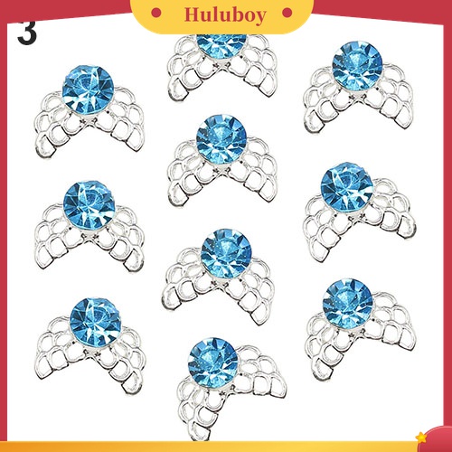 Huluboy Huluboy♡ 10pcs Stiker Berlian Imitasi 3D Hollow Untuk Dekorasi Manicure DIY