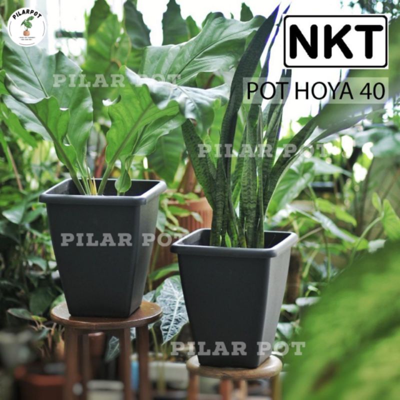 pot bunga tanaman kotak tinggi NKT HOYA 40 HITAM diameter 31cm - NKT HOYA