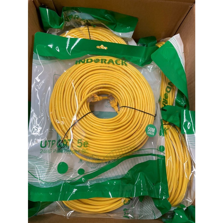 INDORACK C550Y 50 Meter Kabel Lan CAT5e UTP Patch Cord Cable -YELLOW