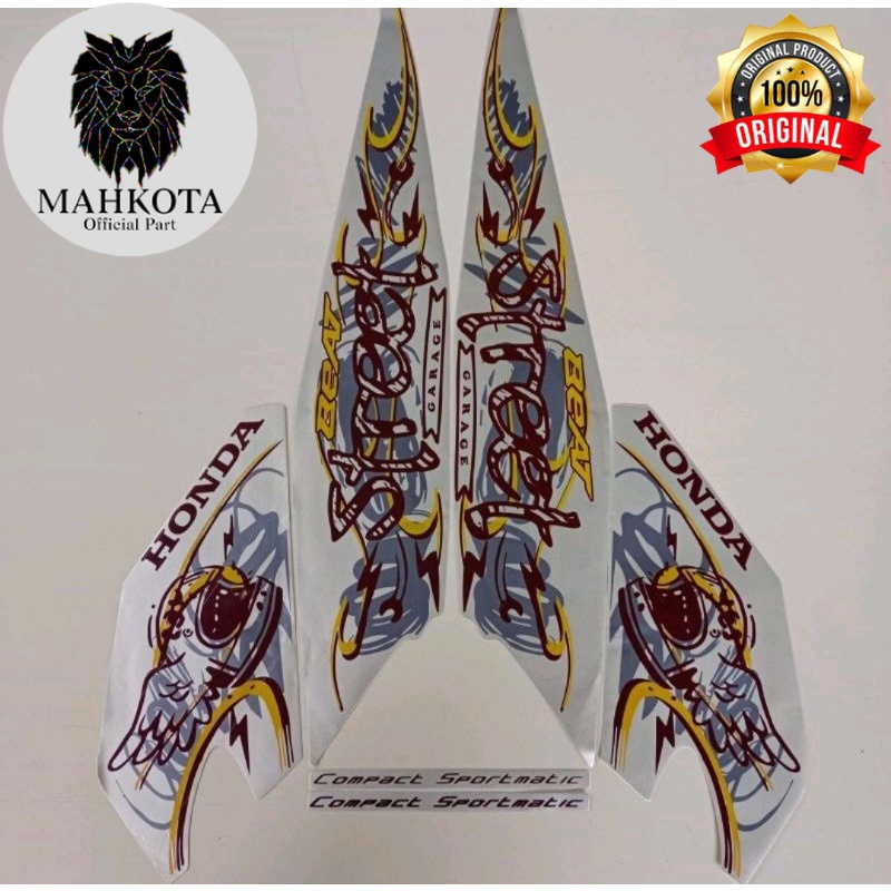 Original Asli Striping Stiker Polet list motor honda beat fi sporty 2021 2022 street silver m stiker