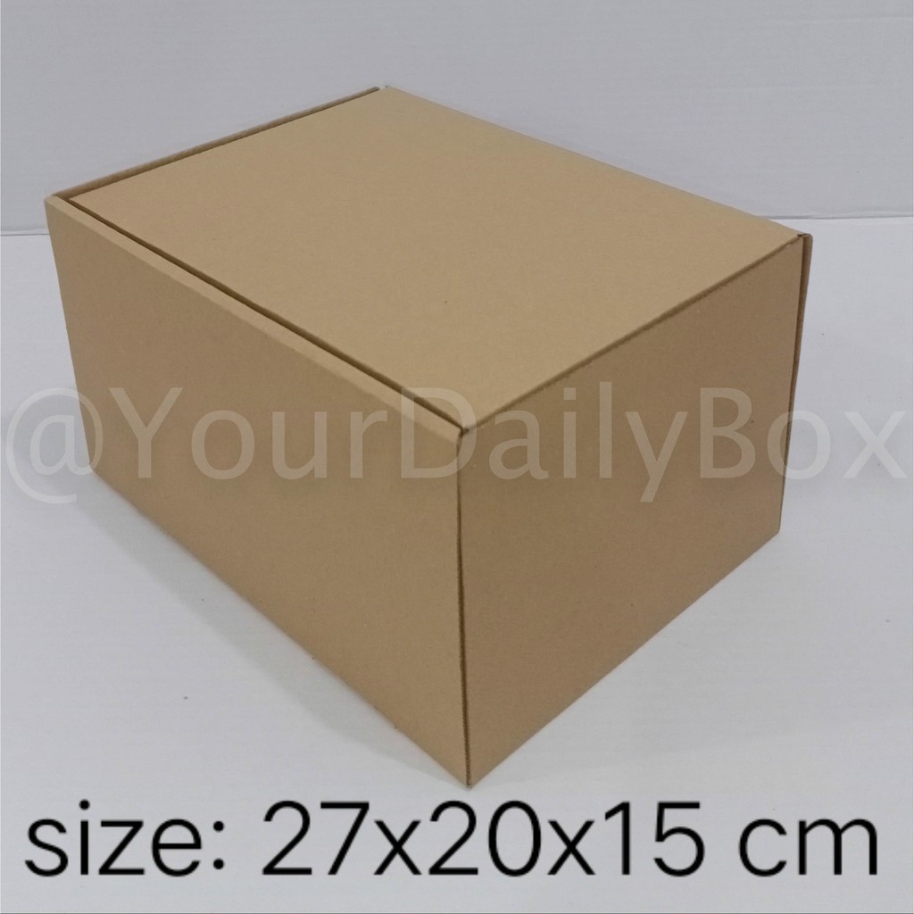 

[isi 10pcs ] Kardus Dus Packing box karton polos uk 27x20x15 cm