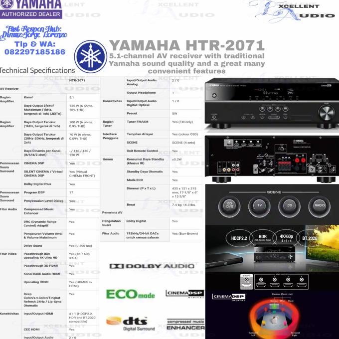 Yamaha HTR 2071 htr2071 Amplifier AV Reciver 5.1 Channel .