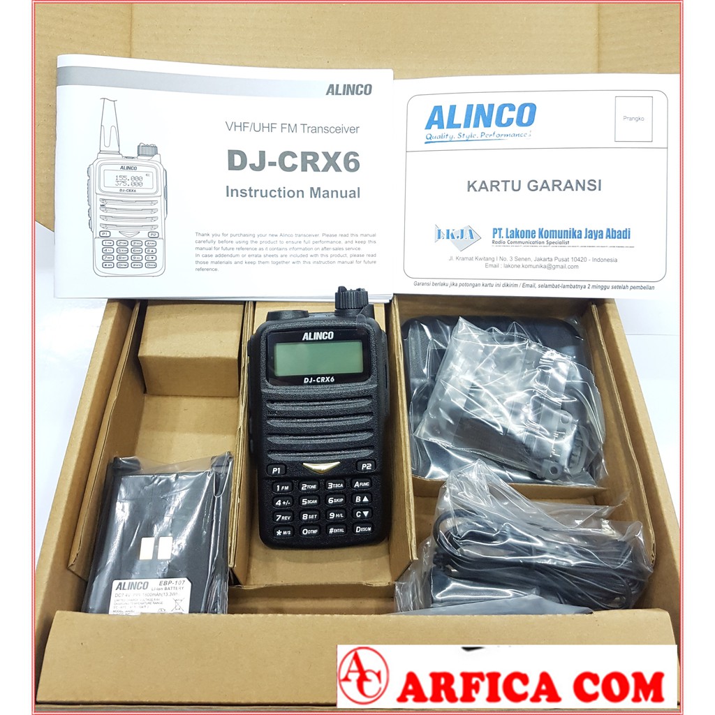 Alinco DJ-CRX6 HT Dualband Alinco DJ CRX6 UHF 350 Mhz DJCRX6 Garansi