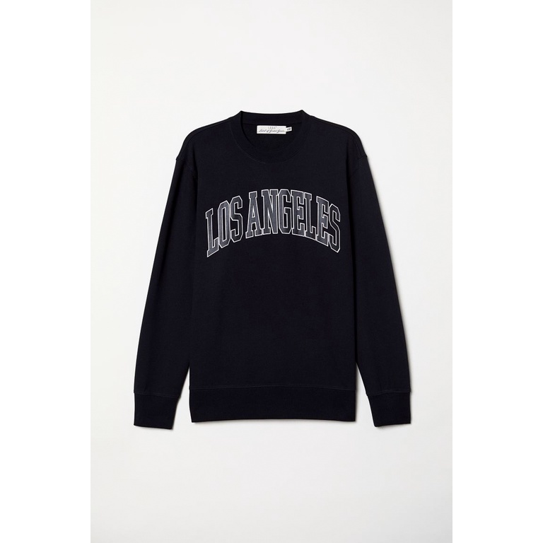 CREWNECK H&amp;M Monalisa Raise Your Game Los Angeles park of lao Crewneck hitam h&amp;m sweater h&amp;m ori