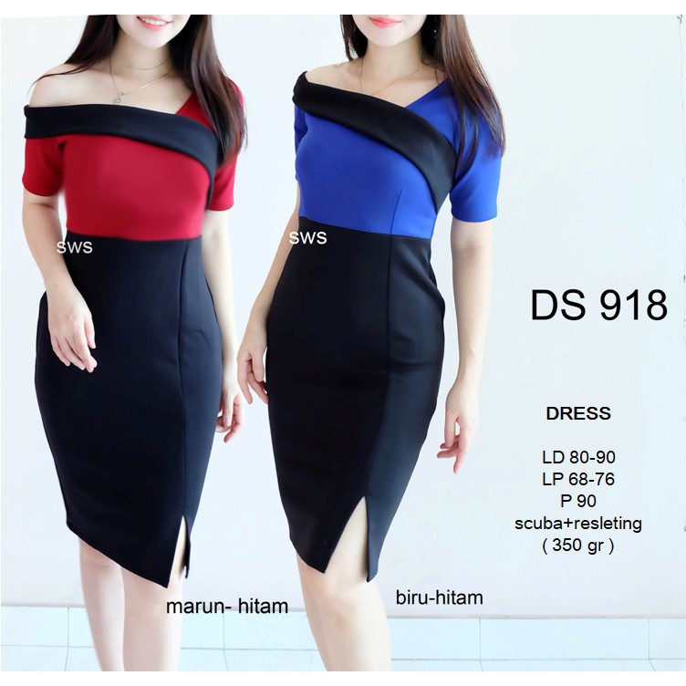 DS918 -  DRESS PESTA SEPAN BODYCON DRESS WANITA MODERN MURAH