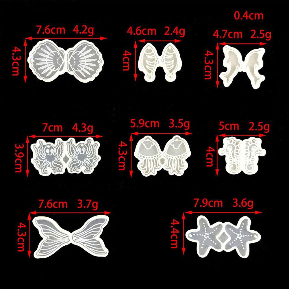 R-flower Earrings Resin Cetakan Menjuntai Handmade Ubur-Ubur Hewan Alat Membuat Perhiasan Bintang Laut Resin Silicone Mould