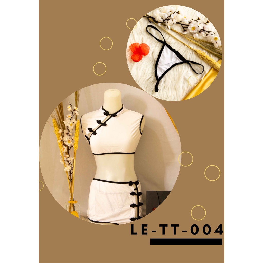 100% FEELS Lingerie Cheongsam China Traditional Baju Tidur Wanita Kostum Imlek Seksi