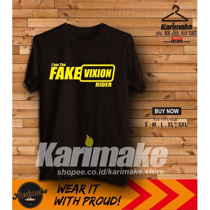T-shirt  Kaos Baju Motor Fake Yamaha Vixion Kaos Otomotif - Khey Old Shop