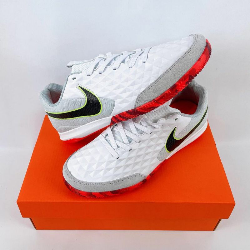 Sepatu Futsal Nike Tiempo Legend 8 Academy White Black Crimson IC