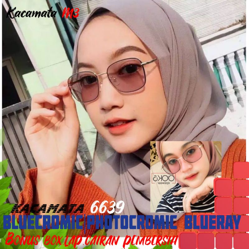 kacamata lensa bluecromic atau photocromic blueray bisa normal minus plus cilinder tergantung permintaan sampai minus 5 cyl 2 harga masih sama tulis saja pesanan kaka di catatan saat order free box lap cairan pembersih kode 6639 size 52-18-138