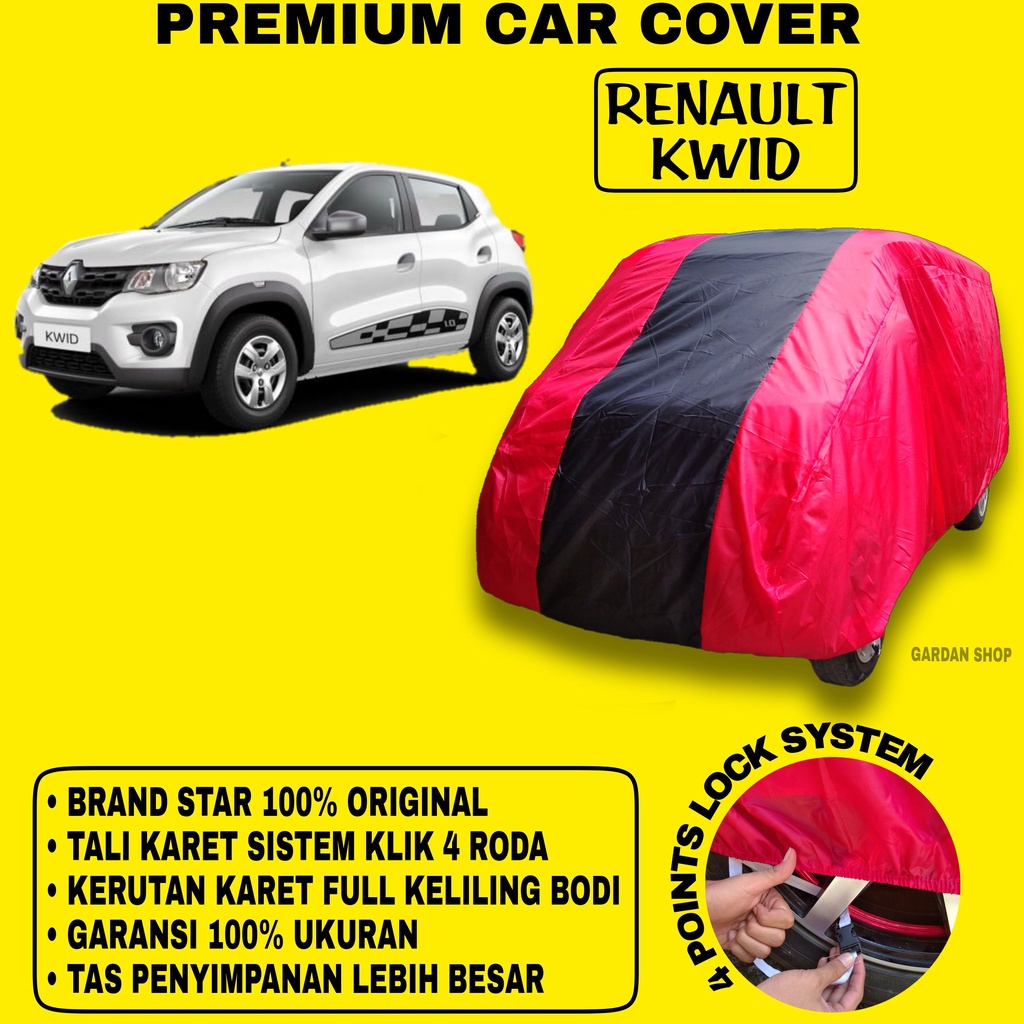 Body Cover RENAULT KWID MERAH HITAM Penutup Bodi Mobil Renault Kwid Waterproof PREMIUM