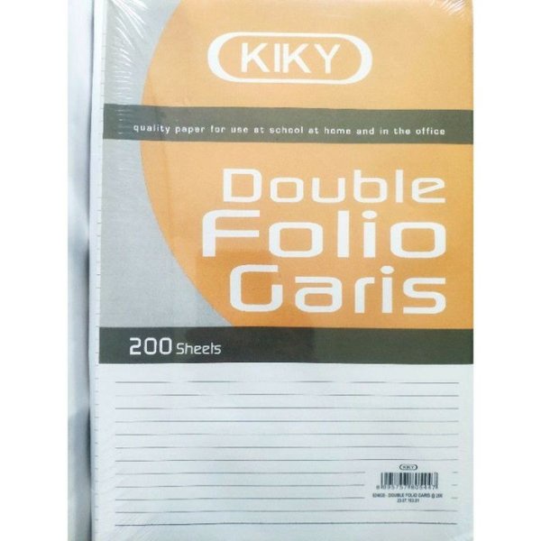

KERTAS FOLIO BERGARIS 200 LEMBAR MERK KIKY