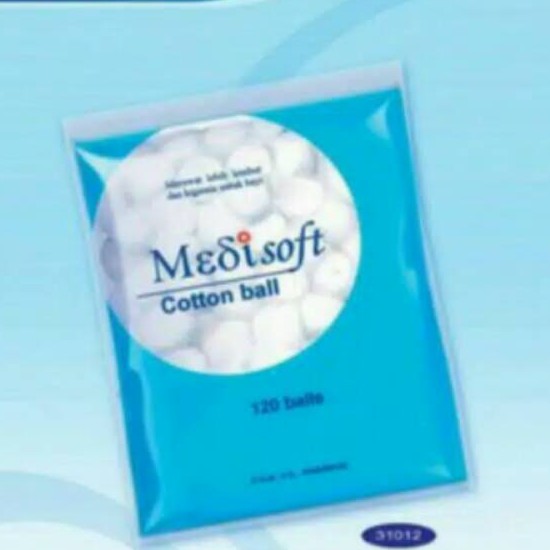 Medisoft Cotton Ball Kapas Bola Medis Bayi Steril Bulat 120 Balls 75 Gram