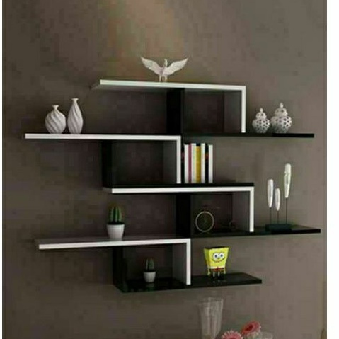 COD Rak bunga hias tv dinding dapur minimalis modern sudut pojok tempel buku boneka dari kayu rak di