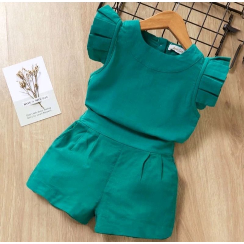 Dress/Rok Set| Setelan Terbaru Anak Perempuan Jamsuit Rempel Monoea Muscreb 1-5 Tahun Setelan Anak Perempuan Dress Kekinian Terlaris