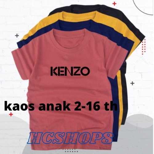 Kaos Anak Ideal Logo Kzoo Usia 2-16th Unisex Cowok Cewek Kaos Oblong Anak Pakaian Anak Laki Laki Perempuan